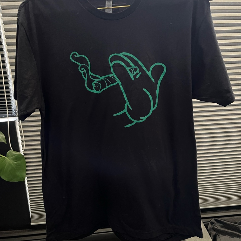Black T-Shirt with Mickey Glove Joint Graphic